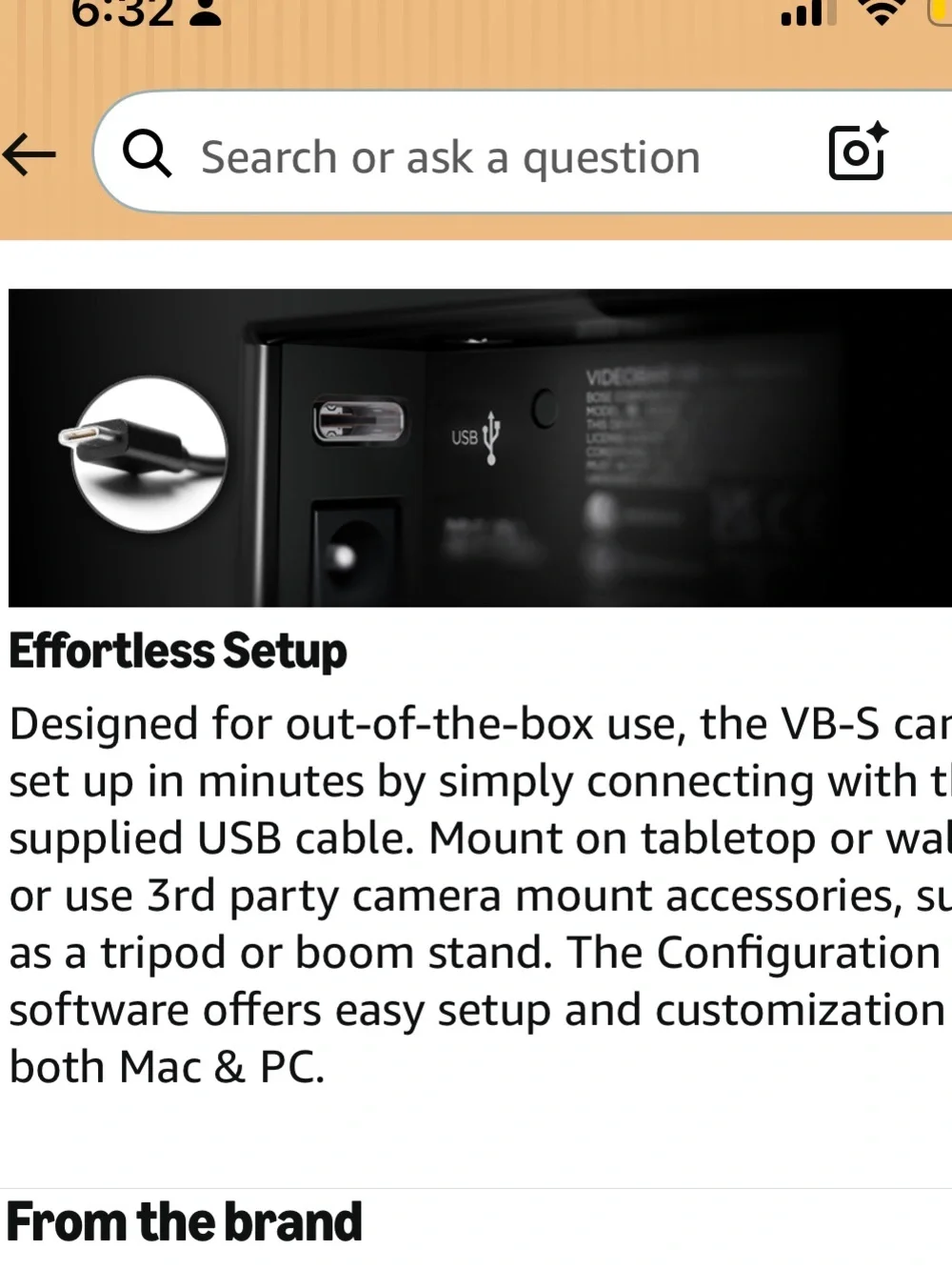 Bose Professional VB-S Desktop Conference Speaker with Camera - Black